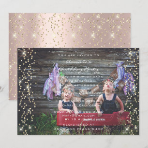 Birthday Roos Gold Confetti Glitter Foto Kaart