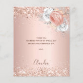 Birthday roos gold floral budget flyer (Achterkant)