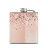 Birthday roos gold foto collage naam heupfles (Achterkant)