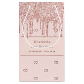 Birthday roos gold glitter custom monogram modern klein cadeauzakje (Achterkant)