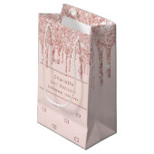 Birthday roos gold glitter custom monogram modern klein cadeauzakje (Voorkant Gekanteld)