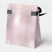 Birthday Roos Gold Glitter Monogram Naam Hartelijk Bedankdoosjes (Achterkant)