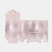 Birthday Roos Gold Glitter Monogram Naam Hartelijk Bedankdoosjes (Uitgevouwen)
