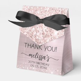 Birthday Roos Gold Glitter Monogram Naam Hartelijk Bedankdoosjes