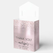 Birthday Roos Gold Glitter Monogram Naam Hartelijk Bedankdoosjes (Geopend)