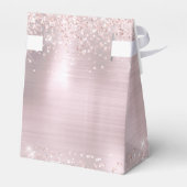 Birthday Roos Gold Glitter Monogram Naam Hartelijk Bedankdoosjes (Achterkant)