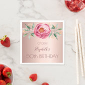 Birthday roos gold glitter roze florons servet (Insitu)