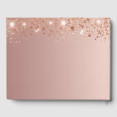 Birthday roos Gold glitter stofmonogram Gastenboek (Achterkant)