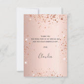 Birthday roos Gold glitter-stofscript Bedankkaart (Achterkant)