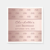 Birthday roos gold monogram initiaal script servet (Voorkant)