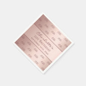 Birthday roos gold monogram initiaal script servet (Hoek)