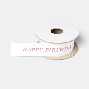 Birthday Roos Gold Ribbon, op naam gesteld Satijnen Lint