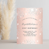 'Birthday roos gold Silver glitter modern' stof Kaart
