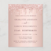 Birthday roos Gold twee personen begrotingsuitnodi Flyer (Voorkant)