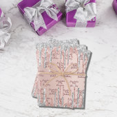 Birthday roos Gold zilveren glitter drift naam Inpakpapier Vel