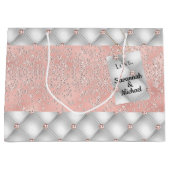 Birthday roos gold zilverglitter glamoureus groot cadeauzakje (Voorkant)