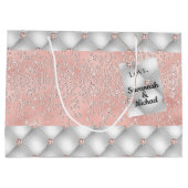 Birthday roos gold zilverglitter glamoureus groot cadeauzakje (Achterkant)