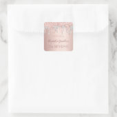 Birthday roos gold zilverglitter twee 2 personen vierkante sticker (Tas)