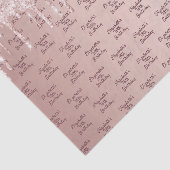 Birthday roos goud glitter druppelt roze monogram  tissuepapier (Detail)