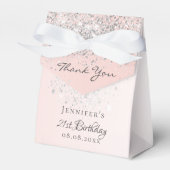 Birthday roos goud glitter zilverroze dank u bedankdoosjes (Voorkant Zijde)