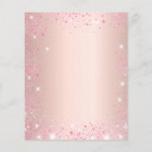 Birthday roos goud roze glitter budget uitnodiging flyer (Achterkant)