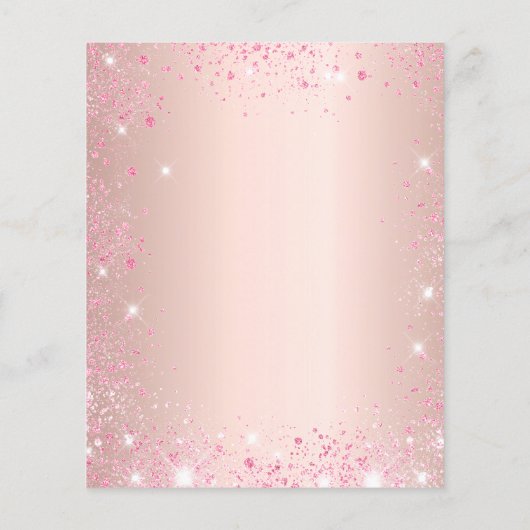 Birthday roos goud roze glitter budget uitnodiging flyer (Achterkant)