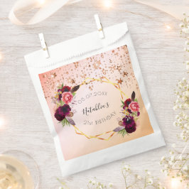 Birthday roos goud zwart roze geometrisch monogram bedankzakje