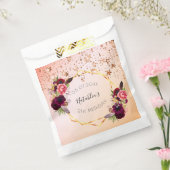 Birthday roos goud zwart roze geometrisch monogram bedankzakje (Gezegeld)