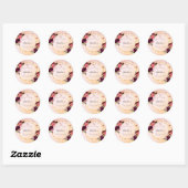 Birthday roos goud zwart roze geometrisch monogram ronde sticker (Vel)