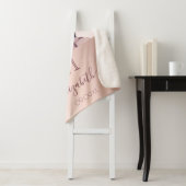 Birthday roos goudblauwe foto naam sherpa deken (In situ)