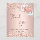 Birthday roos goudblozen flora Dank je wel! (Voorkant)