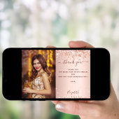 Birthday roos goudbrij foto bedankt! kaart