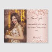 Birthday roos goudbrij foto bedankt magnet (Voorkant)