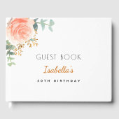 Birthday roos goudbruine roze eucalyptusnaam gastenboek (Voorkant)