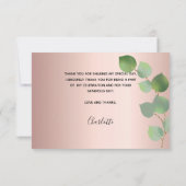 Birthday roos gouden eucalyptus foto bedankt! bedankkaart (Achterkant)