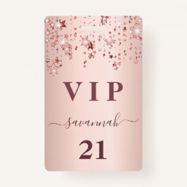 Birthday roos gouden roze sterren vip luxe badge