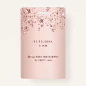 Birthday roos gouden roze sterren vip luxe badge (Achterkant)