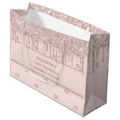 Birthday roos gouden zwarte glitter-monogram initi groot cadeauzakje (Voorkant Gekanteld)