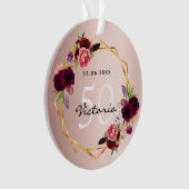 Birthday roos goudgeometrische bogungefloraals chi ornament (voorkant)