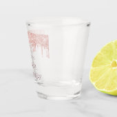 Birthday roos goudglitter drift naam shot glas (Rechts)