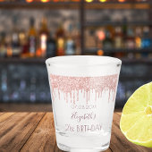 Birthday roos goudglitter drift naam shot glas
