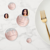 Birthday roos goudglitter foto zilver confetti (Groep)