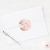 Birthday roos goudmonogram elegant eenvoudig ronde sticker (Envelop)