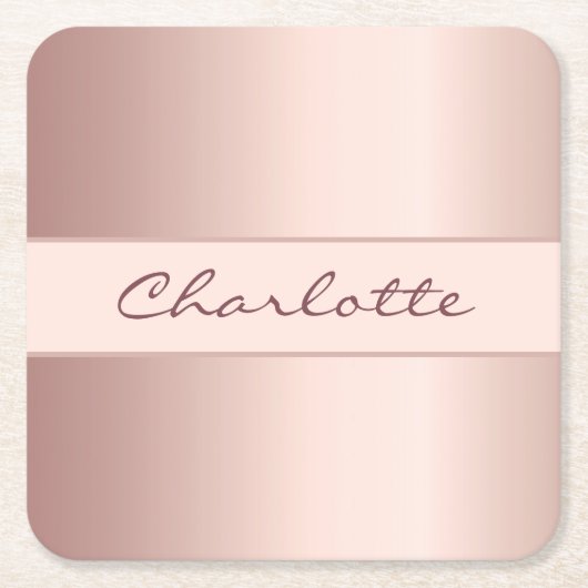 Birthday roos goudmonogram kartonnen onderzetters (Voorkant)