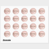Birthday roos goudroze glitter Dank je wel Ronde Sticker (Vel)
