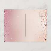 Birthday roos goudroze glitterballonnen uitnodiging briefkaart (Achterkant)