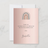 Birthday roos goudroze regenbooggrijs bedankkaart (Achterkant)