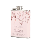 Birthday roos goudroze sterren naam heupfles (Links)