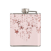 Birthday roos goudroze sterren naam heupfles (Achterkant)