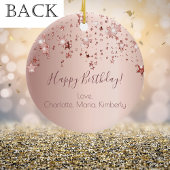 Birthday roos goudroze sterren van vrienden keramisch ornament